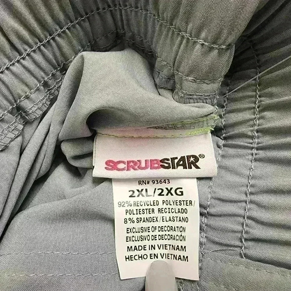 NWT Scrubstar Womens Active Stretch Drawstring Tapered Leg Scrub Pant 3XL Grey - Picture 9 of 12